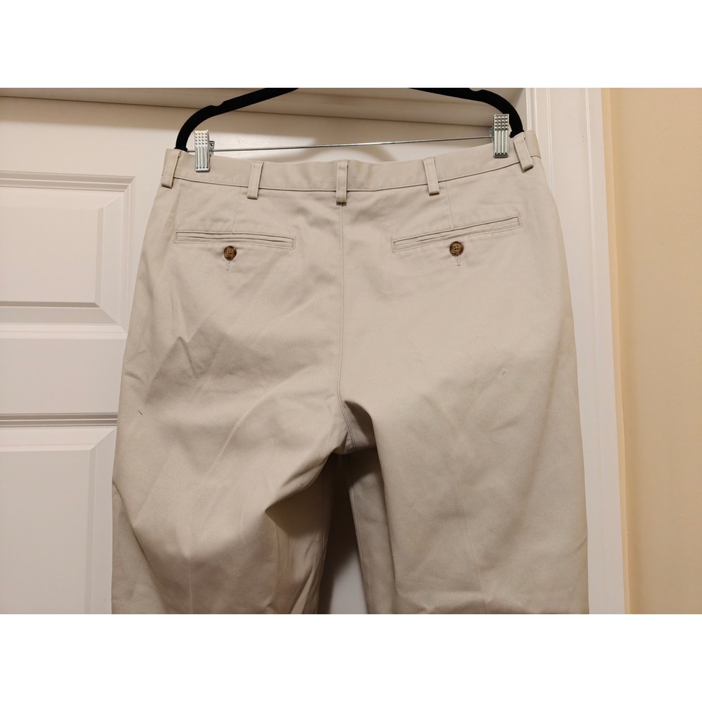 LL Bean Classic Fit Chino Pants Mens 35x30 Khaki Tan Cotton Twill 212330 - Picture 7 of 8